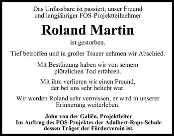 Anzeige von Roland Martin von MGO