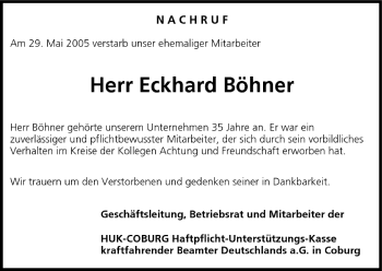 Anzeige von Eckhard Böhner von MGO