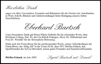 Anzeige von Eberhard Bartsch von MGO