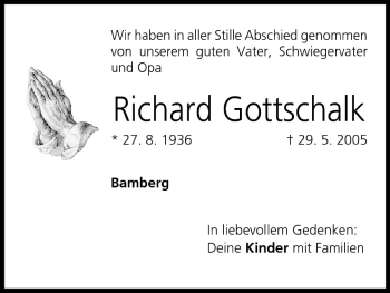 Anzeige von Richard Gottschalk von MGO