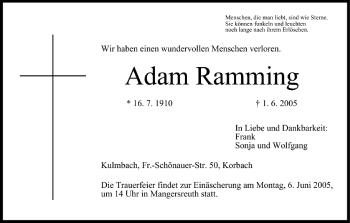 Anzeige von Adam Ramming von MGO