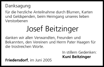 Anzeige von Josef Beitzinger von MGO