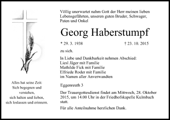 Anzeige von Georg Haberstumpf von MGO
