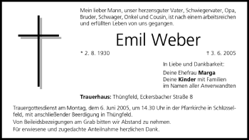Anzeige von Emil Weber von MGO