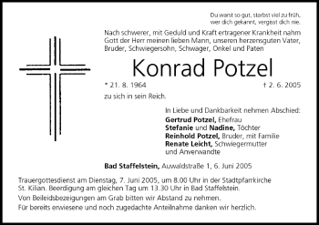 Anzeige von Konrad Potzel von MGO