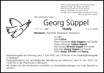 Anzeige von Georg Süppel von MGO