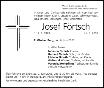 Anzeige von Josef Förtsch von MGO