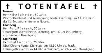 Anzeige von Totentafel vom 07.06.2005 von MGO