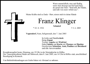 Anzeige von Franz Klinger von MGO