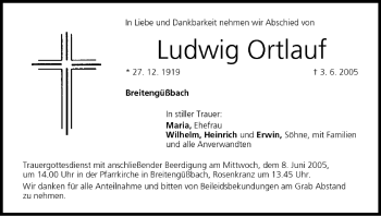 Anzeige von Ludwig Ortlauf von MGO