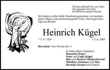 Anzeige von Heinrich Kügel von MGO
