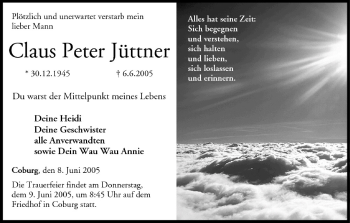 Anzeige von Claus Peter Jüttner von MGO