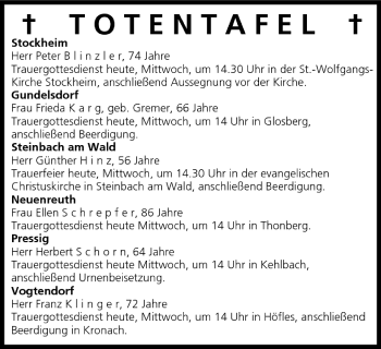 Anzeige von Totentafel vom 08.06.2005 von MGO