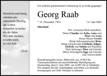 Anzeige von Georg Raab von MGO