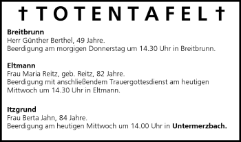 Anzeige von Totentafel vom 08.06.2005 von MGO