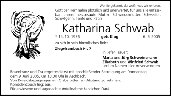 Anzeige von Katharina Schwab von MGO