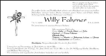 Anzeige von Willy Fahrner von MGO