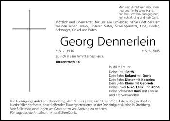 Anzeige von Georg Dennerlein von MGO