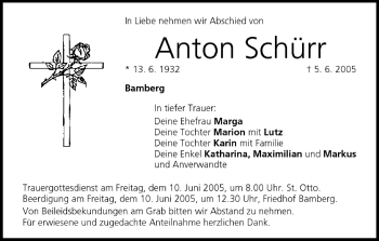 Anzeige von Anton Schürr von MGO
