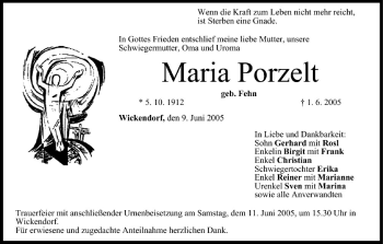 Anzeige von Maria Porzelt von MGO