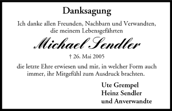 Anzeige von Michael Sendler von MGO