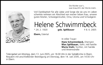 Anzeige von Helene Schwimmbeck von MGO