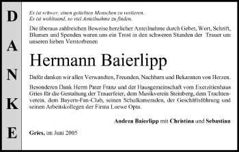 Anzeige von Hermann Baierlipp von MGO