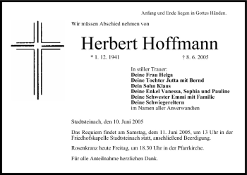 Anzeige von Herbert Hoffmann von MGO