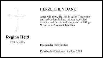Anzeige von Regina Held von MGO