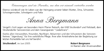 Anzeige von Anna Bergmann von MGO
