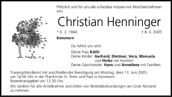 Anzeige von Christian Henninger von MGO