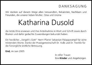 Anzeige von Katharina Dusold von MGO