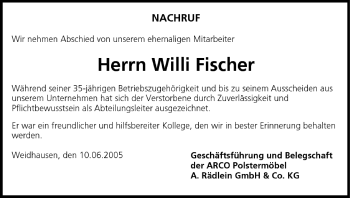 Anzeige von Willi Fischer von MGO