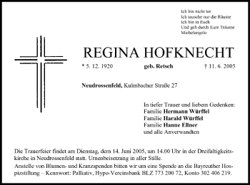 Anzeige von Regina Hofknecht von MGO