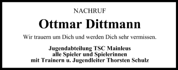 Anzeige von Ottmar Dittmann von MGO
