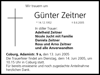 Anzeige von Günter Zeitner von MGO