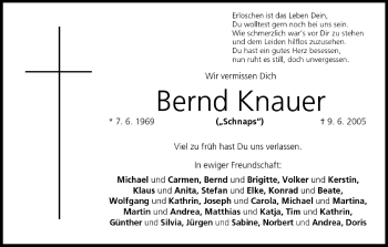 Anzeige von Bernd Knauer von MGO