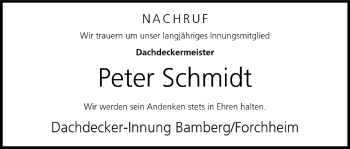Anzeige von Peter Schmidt von MGO