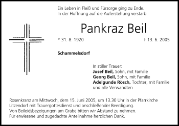 Anzeige von Pankraz Beil von MGO