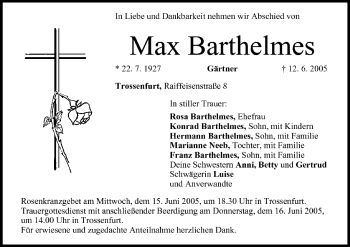 Anzeige von Max Barthelmes von MGO