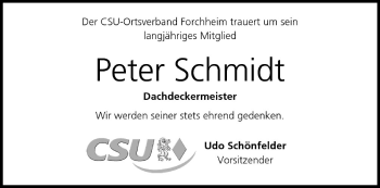 Anzeige von Peter Schmidt von MGO
