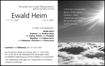 Anzeige von Ewald Heim von MGO