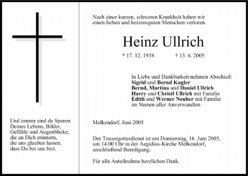 Anzeige von Heinz Ullrich von MGO