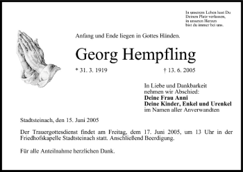Anzeige von Georg Hempfling von MGO