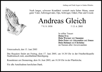 Anzeige von Andreas Gleich von MGO