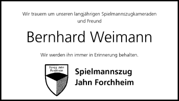 Anzeige von Bernhard Weimann von MGO