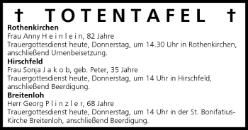 Anzeige von Totentafel vom 16.06.2005 von MGO