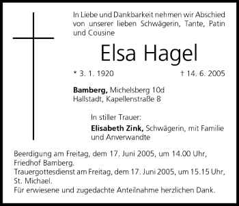 Anzeige von Elsa Hagel von MGO