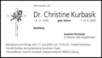 Anzeige von Christine Kurbasik von MGO