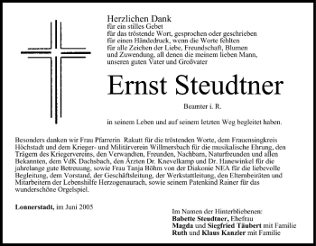 Anzeige von Ernst Steudtner von MGO